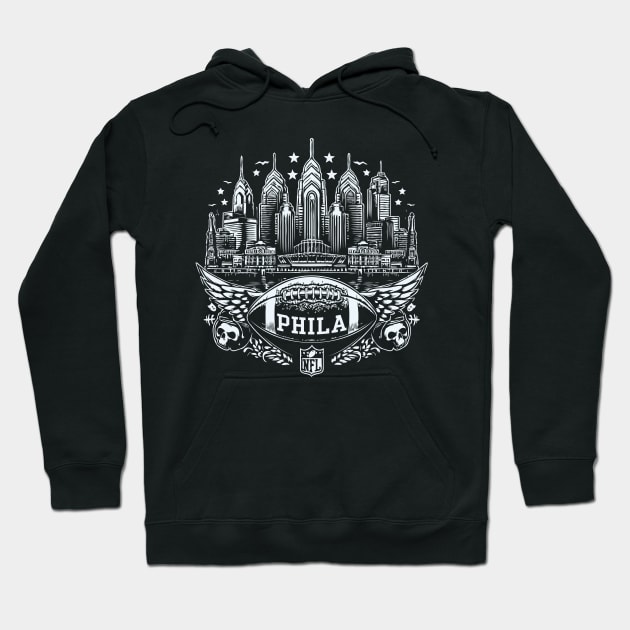 Phila Football Skyline Fan Hoodie by Trendsdk